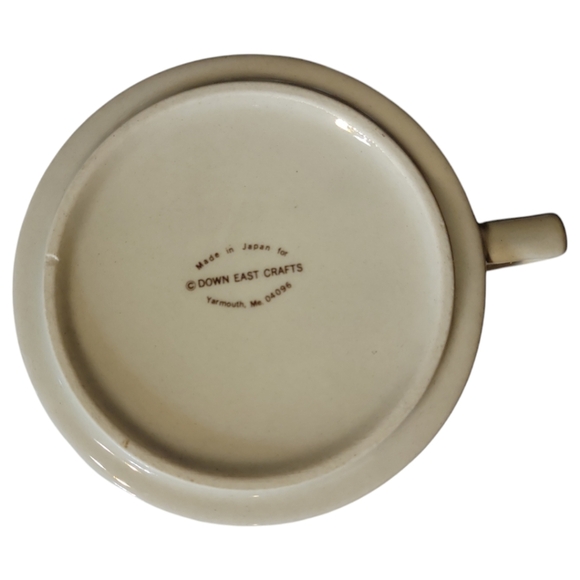 Vtg 80's Down East Crafts Black Cap Chickadee Soup Casserole Cup Bowl Stoneware - Picture 7 of 8